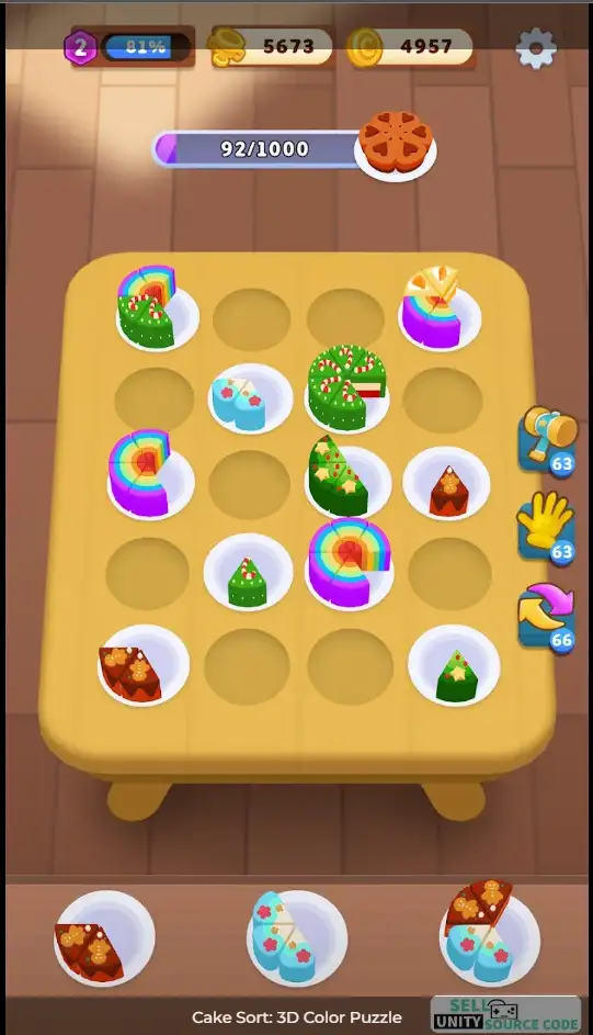 Cake Sort: 3D Color Puzzle Sellunitysourcecode screenshot 4