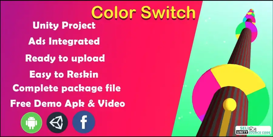 🌈 Color Switch – Complete Unity Source Code | SellUnitySourceCode.com screenshot 2