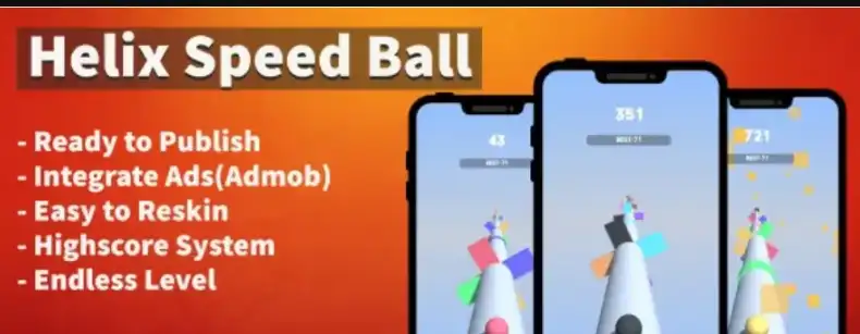 Helix Speed Ball (Unity Template + Android + Hyper SellUnitySourceCode source code