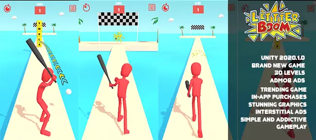 Letter Boom | Brand New Hypercasual Game | SellUnitySourceCode source code