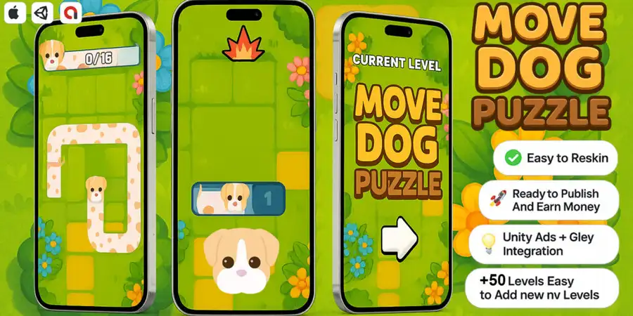 Move Dog Puzzle – Puzzle Mobile Game source code