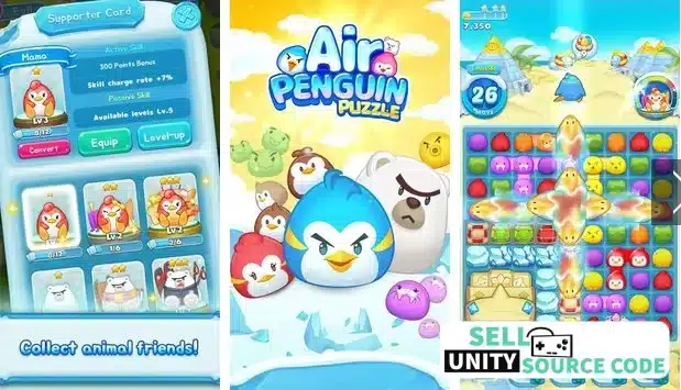  New Air Penguin Puzzle – Slide and Match Puzzle Game – SellUnitySourceCode.com