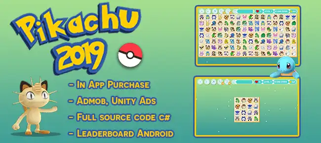 NEW Animal Connect – Pikachu Matching Puzzle Game – SellUnitySourceCode.com source code
