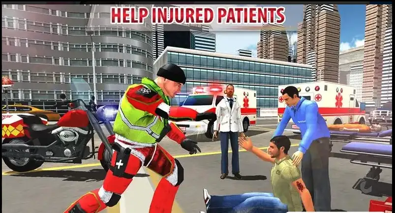 Real 911 Rescue Bike Hero – City Ambulance Rider 3D | 2025 Complete Unity Projects – SellUnitySourceCode.com screenshot 3